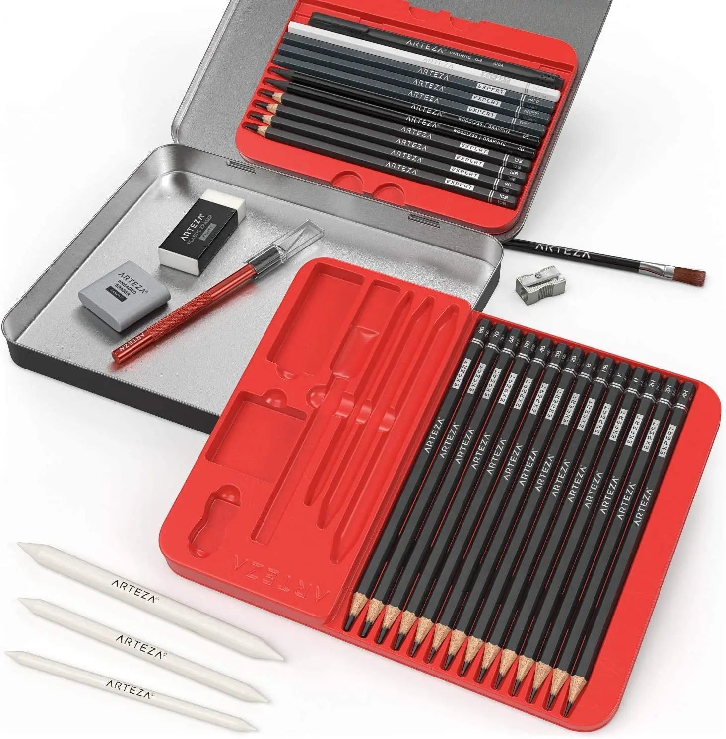 Arteza Drawing Set for Adults, Set of 33 Artist Sketching Tools Arteza